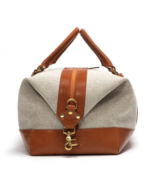 Treger Canvas Duffle Bag - Cognac/Elfenbein Sale