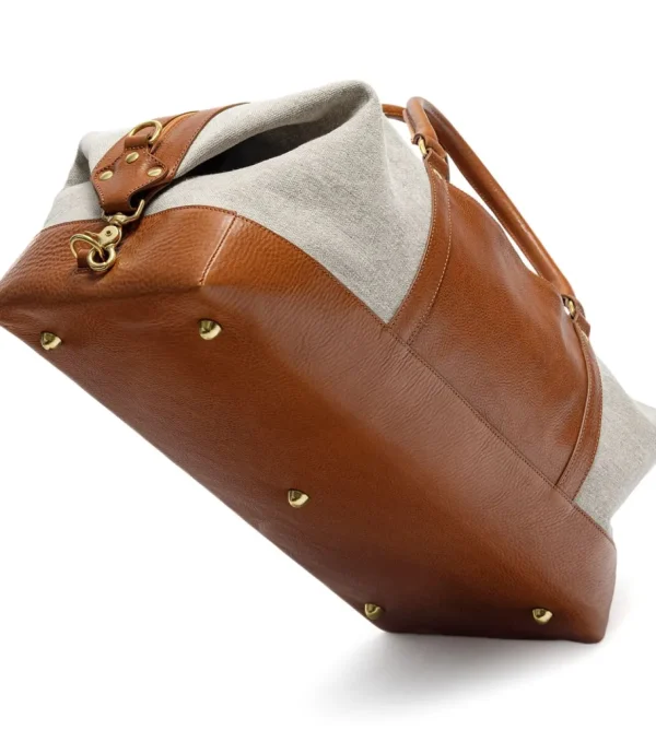 Treger Canvas Duffle Bag - Cognac/Elfenbein Sale