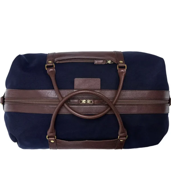 Treger Canvas Duffle Bag - Dunkelbraun/Marineblau Sale