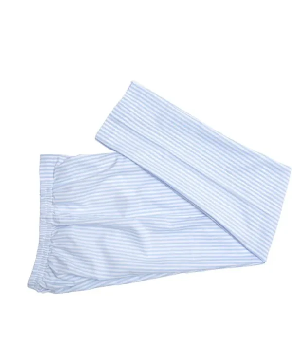 Treger Herren Pyjama mit langen Ärmeln + langer Hose - Blau/Weiss gestreift Sale