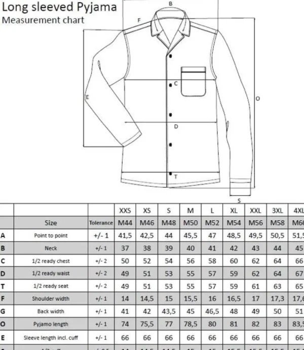 Treger Herren Pyjama mit langen Ärmeln + langer Hose - Blau/Weiss gestreift Sale