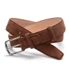 Treger Herrengürtel aus Wildleder, Chromschnalle - Cognac Clearance