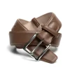 Treger Ledergürtel mit Chrom Schnalle - Cognac New