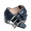Treger Ledergürtel mit Chrom Schnalle - Marineblau Clearance