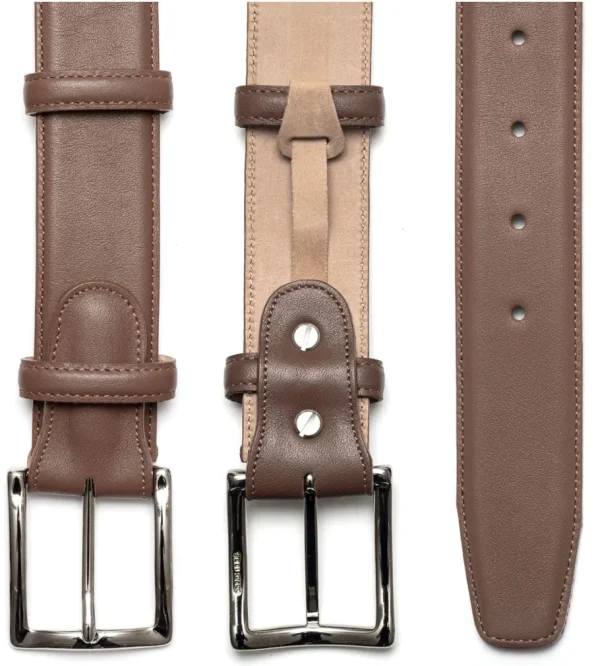 Treger Ledergürtel mit Chrom Schnalle - Cognac New