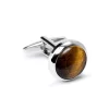 Treger Manschettenknöpfe, runder Cabochon Tiger Eye New