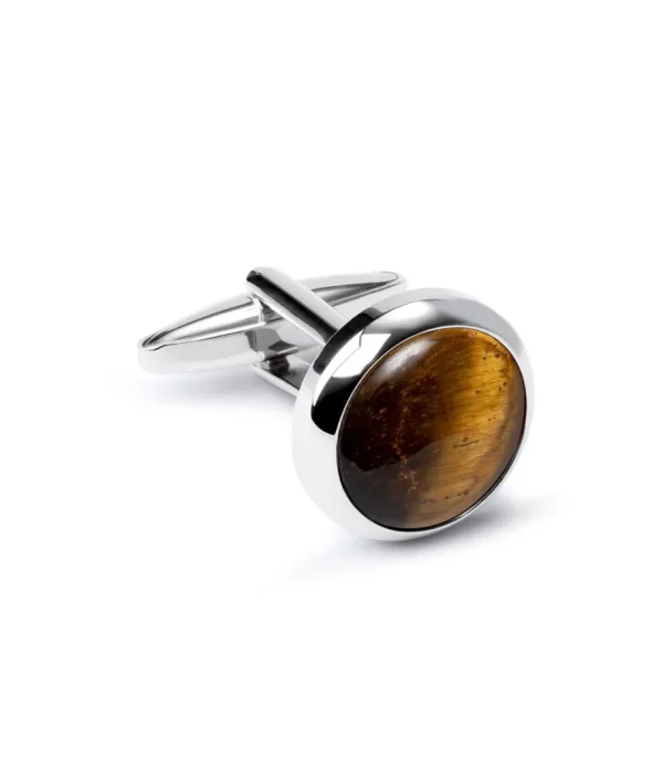 Treger Manschettenknöpfe, runder Cabochon Tiger Eye New