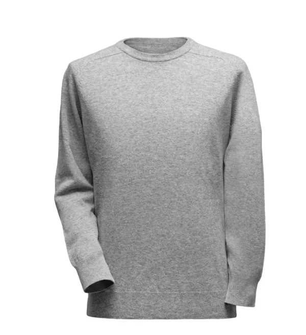 Treger Pullover aus Lammwolle mit Sattelärmeln - Hellgrau Outlet