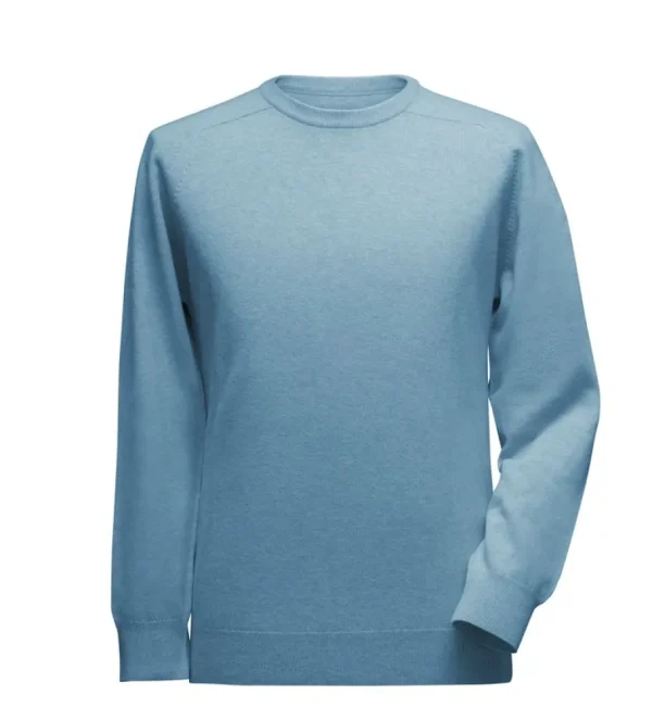 Treger Pullover aus Lammwolle mit Sattelärmeln - Hellblau Hot
