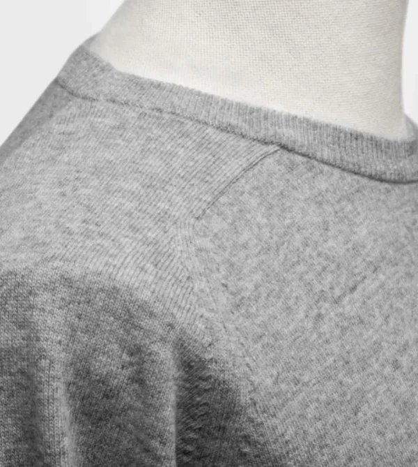 Treger Pullover aus Lammwolle mit Sattelärmeln - Hellgrau Outlet