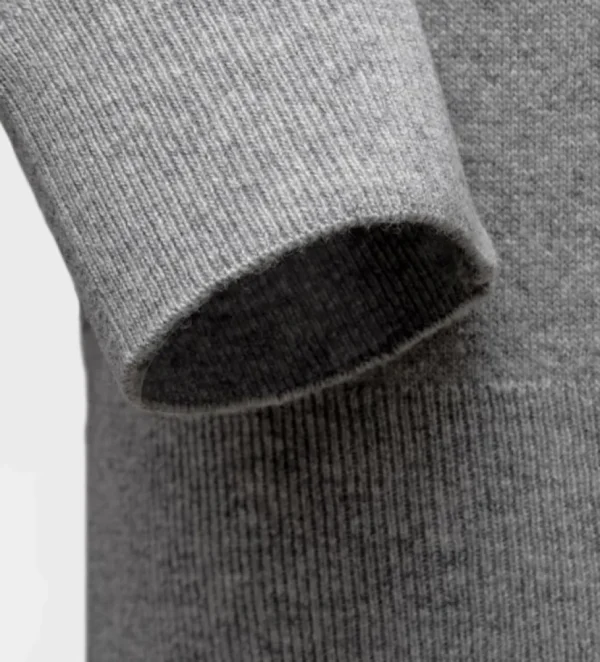 Treger Pullover aus Lammwolle mit Sattelärmeln - Hellgrau Outlet