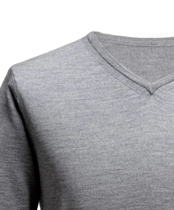 Treger Pullover mit V-Ausschnitt - Hellgrau Discount