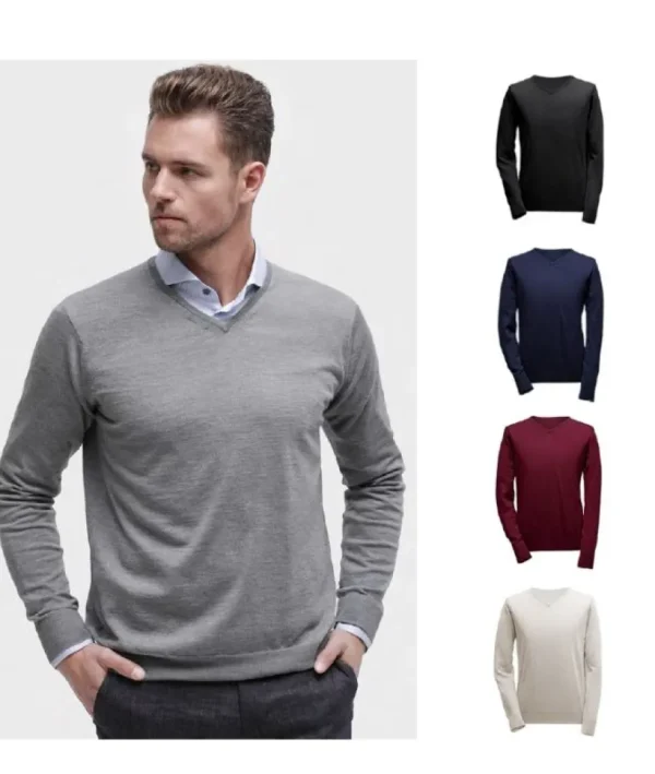 Treger Pullover mit V-Ausschnitt - Anthrazit New