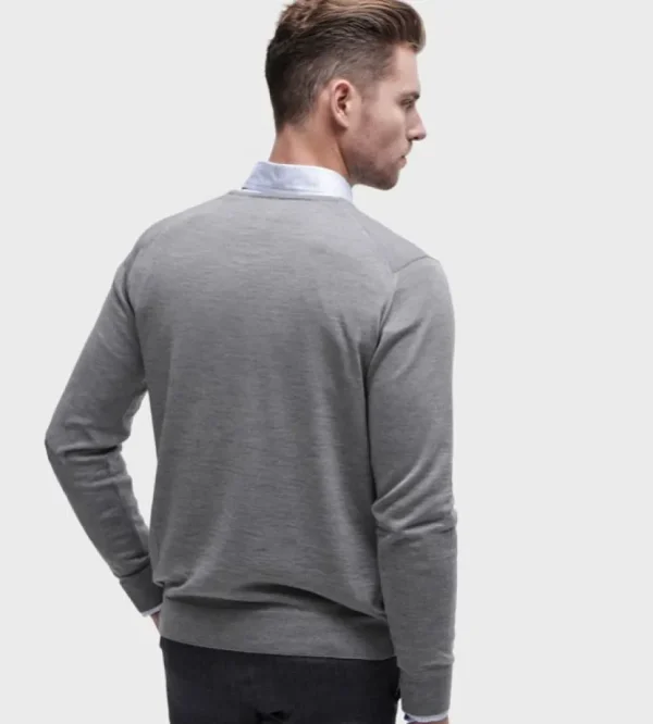 Treger Pullover mit V-Ausschnitt - Hellgrau Discount