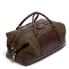 Treger Tweed Duffle Bag - Dunkelbraun / Grün Tweed Online