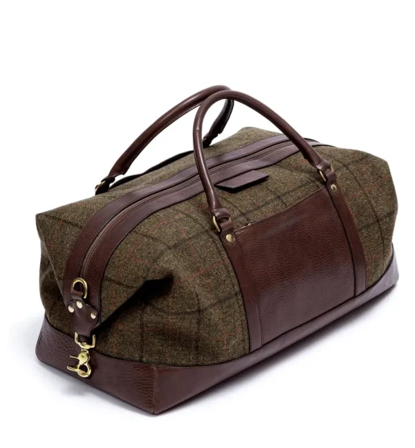 Treger Tweed Duffle Bag - Dunkelbraun / Grün Tweed Online