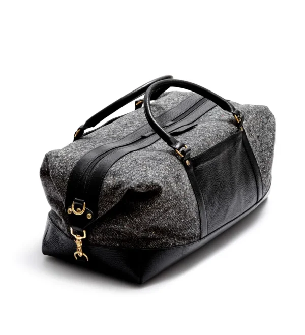 Treger Tweed Duffle Bag - Schwarz/Grau Donegal Outlet